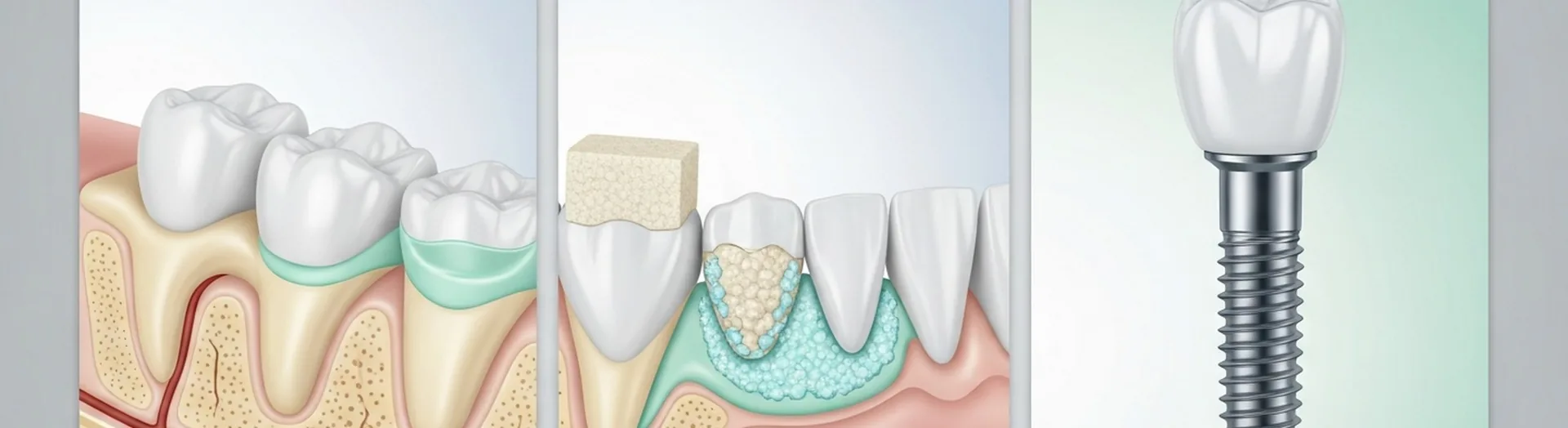 Illustration des Knochenaufbaus vor der Implantation